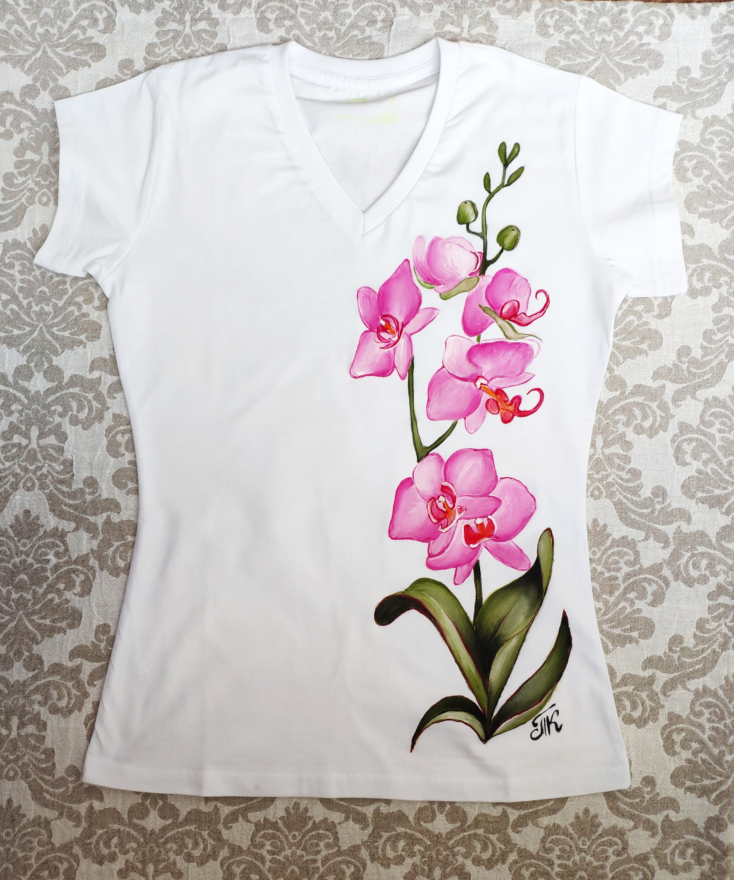fabric painting on white t shirt