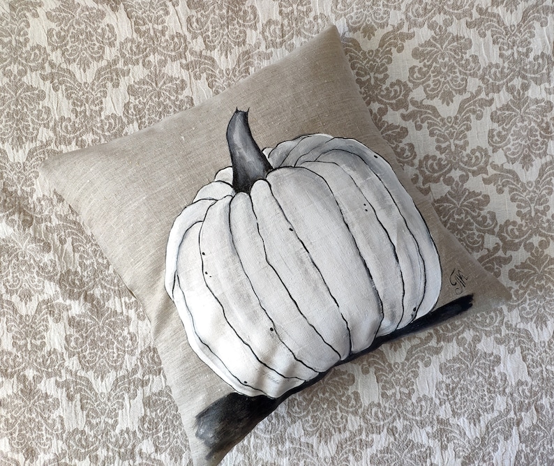 Fall Pumpkin Pillows/Fall Pillow Cover/White Pumpkin/Fall Home Etsy