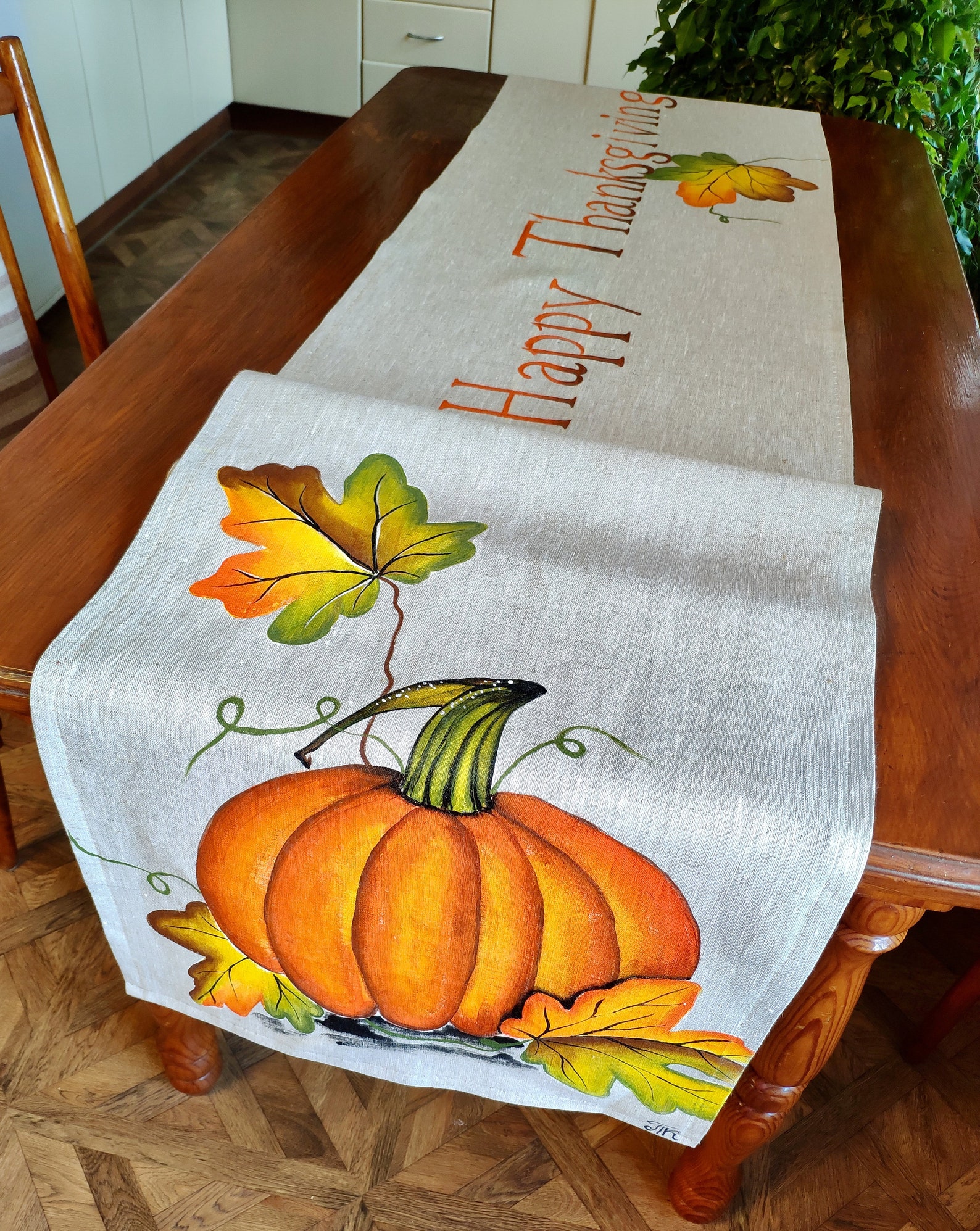 Handpainted Table Runner/HarvestThanksgiving Table Etsy