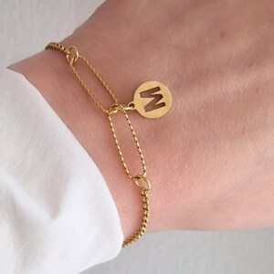 Pulsera de acero inoxidable carta de deseo personalizable, regalo personalizado, pulsera de iniciales