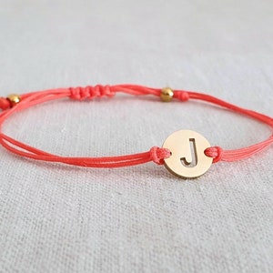 Pulsera inicial Carta deseada de acero inoxidable plateado u oro, banda en el color deseado gran selección de colores, tamaño ajustable