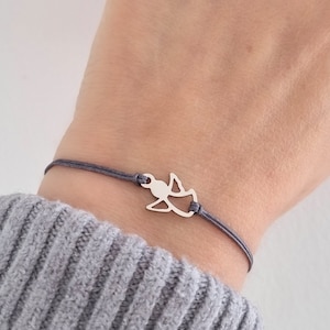 Pulseira anjo da guarda em aço inoxidável ajustável em tamanho