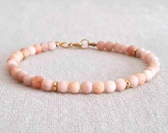 Bracelets chaîne or chevronnée et pierres naturelles semi précieuses