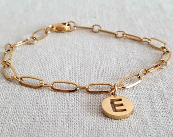 Initials Bracelet stainless steel customizable Wish letter in gift packaging, personalized gift