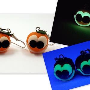Orecchini HALLOWEEN Zucca Noctious Glow nel bagliore scuro al buio, fatto a mano