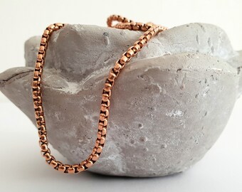 Stainless steel chain 50 cm rose gold plated, coins chain necklace necklace