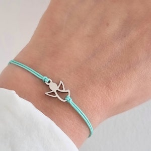 Pulsera ángel de la guarda de acero inoxidable ajustable en tamaño