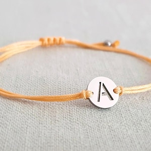 Pulsera con iniciales, carta de deseos de acero inoxidable en paquete de regalo, oro/plata, banda en el color deseado, gran selección de colores, tamaño ajustable