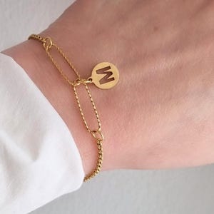 Stainless steel bracelet customizable with your desired letter, personalized gift, initials bracelet