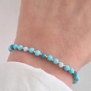 Natural stone bracelet with stainless steel clasp customizable length