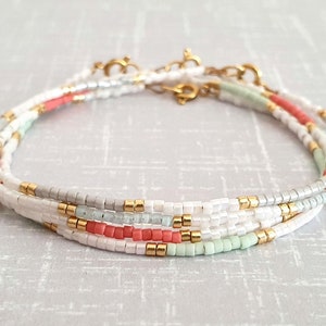 Miyuki Armband mit Edelstahl Verschluss, Farbauswahl 1 Stück