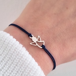 Bracelet ange gardien en acier inoxydable, filigrane, prêt à offrir sur carte avec ailes d'ange scintillantes, sélection de couleurs