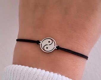 Yin Yang bracelet made of stainless steel in gift packaging, delicate and filigree in your desired color, large color selection, adjustable size