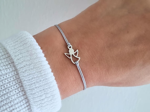 WUMZIRA Bracciale Angelo Custode, Bracciale Portafortuna, Bracciale Donna Amicizia, Braccialetto in Tessuto Regolabile, Ragazze Migliore Amico