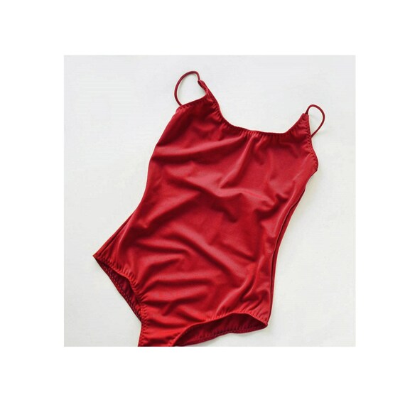 dark red bathing suit