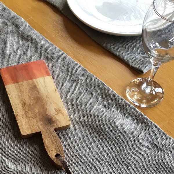 Soft Grey Burlap/Hessian Table Runner, Grey Table Linen, Neatly finished with a double fold hem.