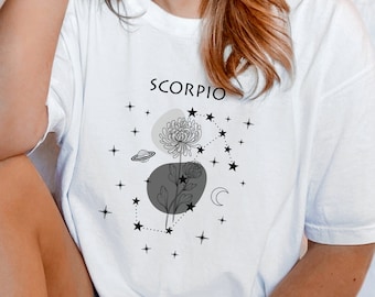 Scorpio star sign t-shirt for women Zodiac shirt gift for her Astrology t shirt gift for daughter Scorpio tshirt for girlfriend birthday
