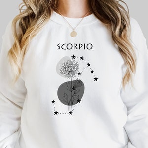 Scorpio star sign sweatshirt women Zodiac shirt gift idea for her Astrology sweatshirt gift for daughter Scorpio sweatshirt for girlfriend