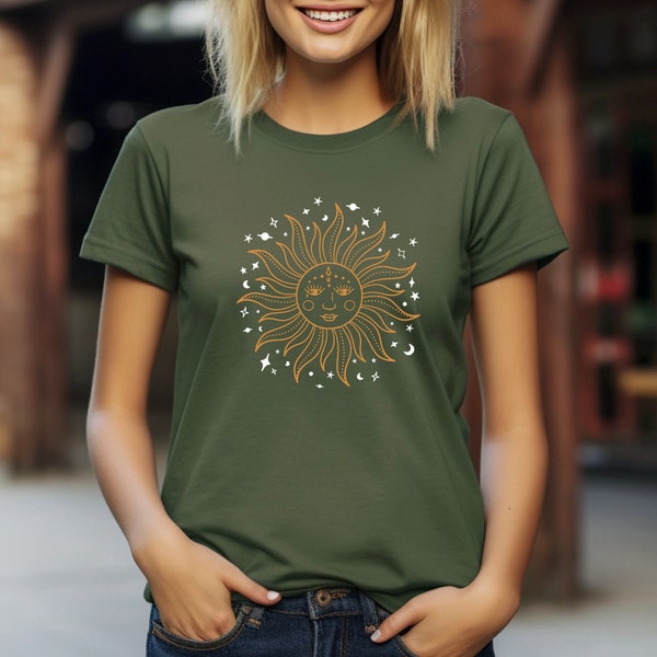 Vintage inspired Sun T-Shirt for Astrology Lover Gift for Student Unisex T Shirt Witchy Aesthetic Clothing Gift Idea Celestial sun tshirt