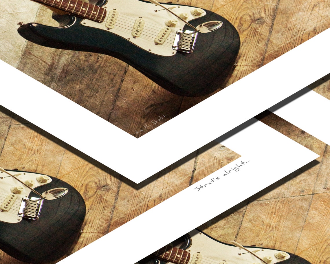 Fender stratocaster textured art print Guitar player gift
