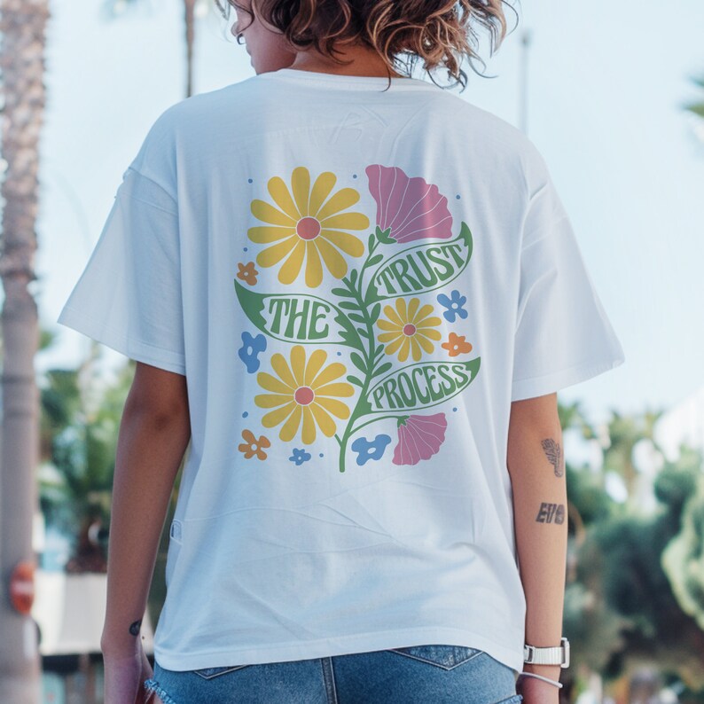 Retro wildflowers t-shirt for women