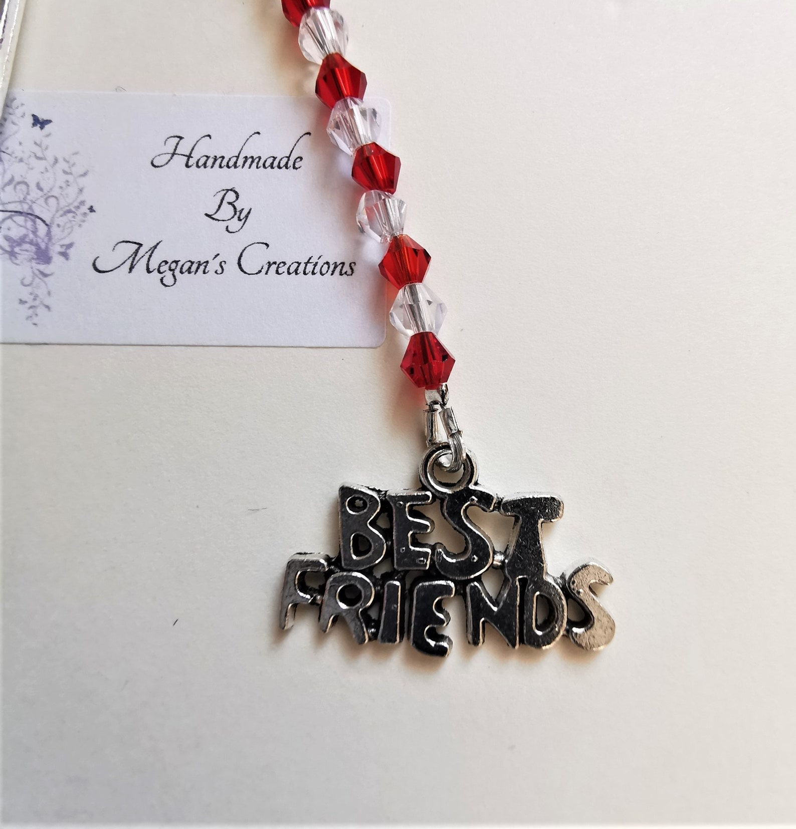 Best friends bookmark made with a choice of glass coloured Etsy