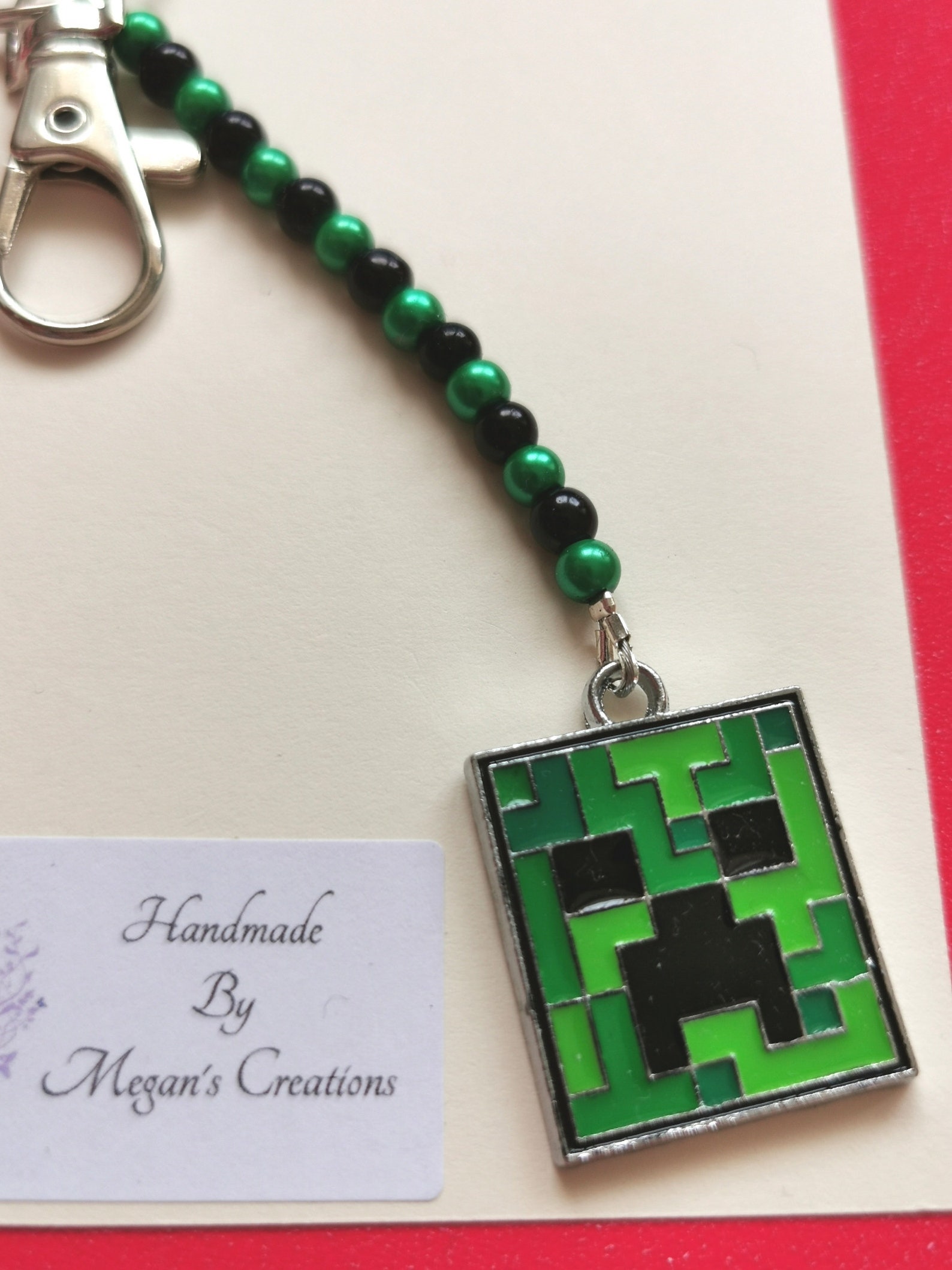 Minecraft themed keyring Minecraft keyring personalised Etsy