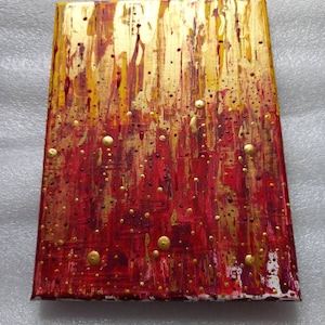 Wijn Rood + goud abstract schilderij