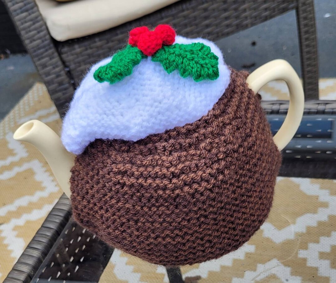 Christmas Pudding Tea Cosy. Christmas Table Centrepiece. Tea Pot Cozy