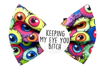 Horror Dog Bow Tie | Keeping my eye on you Badge Bow®