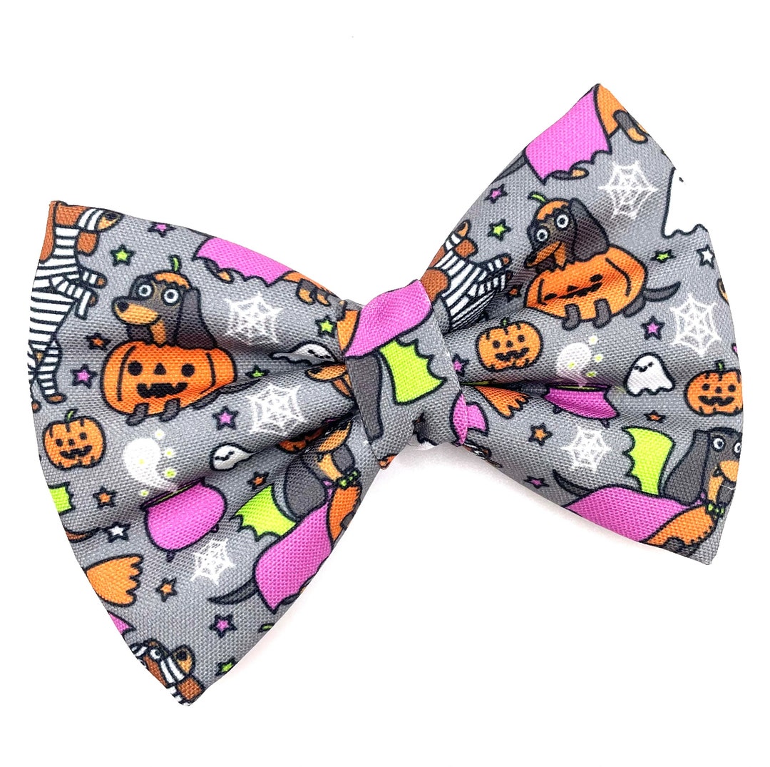 Hallowiener Dog Bow Tie Halloween Dog Bow Tie Dachshund Bow Etsy