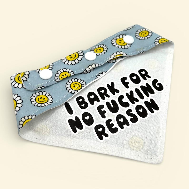 Quirky Dog Bandana: "I Bark for No Reason" Funny Adjustable Pet Bandana image 3