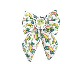 Cutest Clove Sailor Badge Bow, Sailor Bow, Badge Bows, Paddy’s Day bow tie, pet bow, st Patrick’s dog bow tie, St Patrick’s Day bow tie,