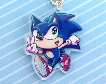 Sonic Acrylic Charm 2.5 inches Double Sided