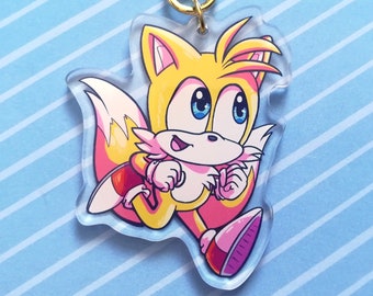 Tails Acrylic Charm 2.5 inches Double Sided