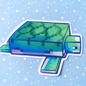 Minecraft Vinyl Stickers 5: Dolphin, Squid, Pufferfish, Turtle and Guardian Turtle