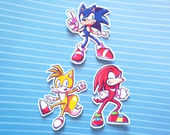 Team Sonic Vinyl Stickers- Individuals or 3 Pack- Waterproof, Holographic