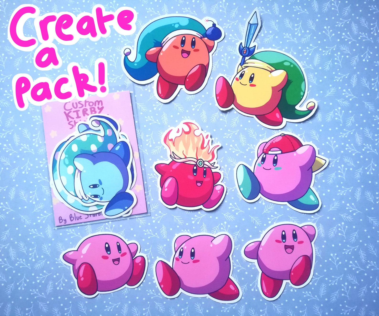 CUSTOM Kirby Sticker 3 Pack Made for You Etsy