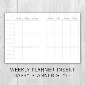 Weekly Planner Printable Happy Planner Classic Style - Undated Monday Start- Week on 2 Pages