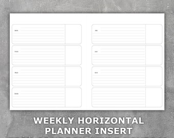 Weekly Planner Printable Erin Condren Horizontal Style Neutral | Etsy