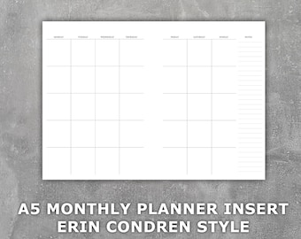 Weekly Planner Printable Erin Condren Style Neutral Undated - Etsy