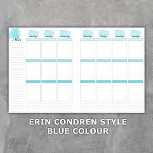 Weekly Planner Printable Erin Condren Style Undated Monday Start- Week ...