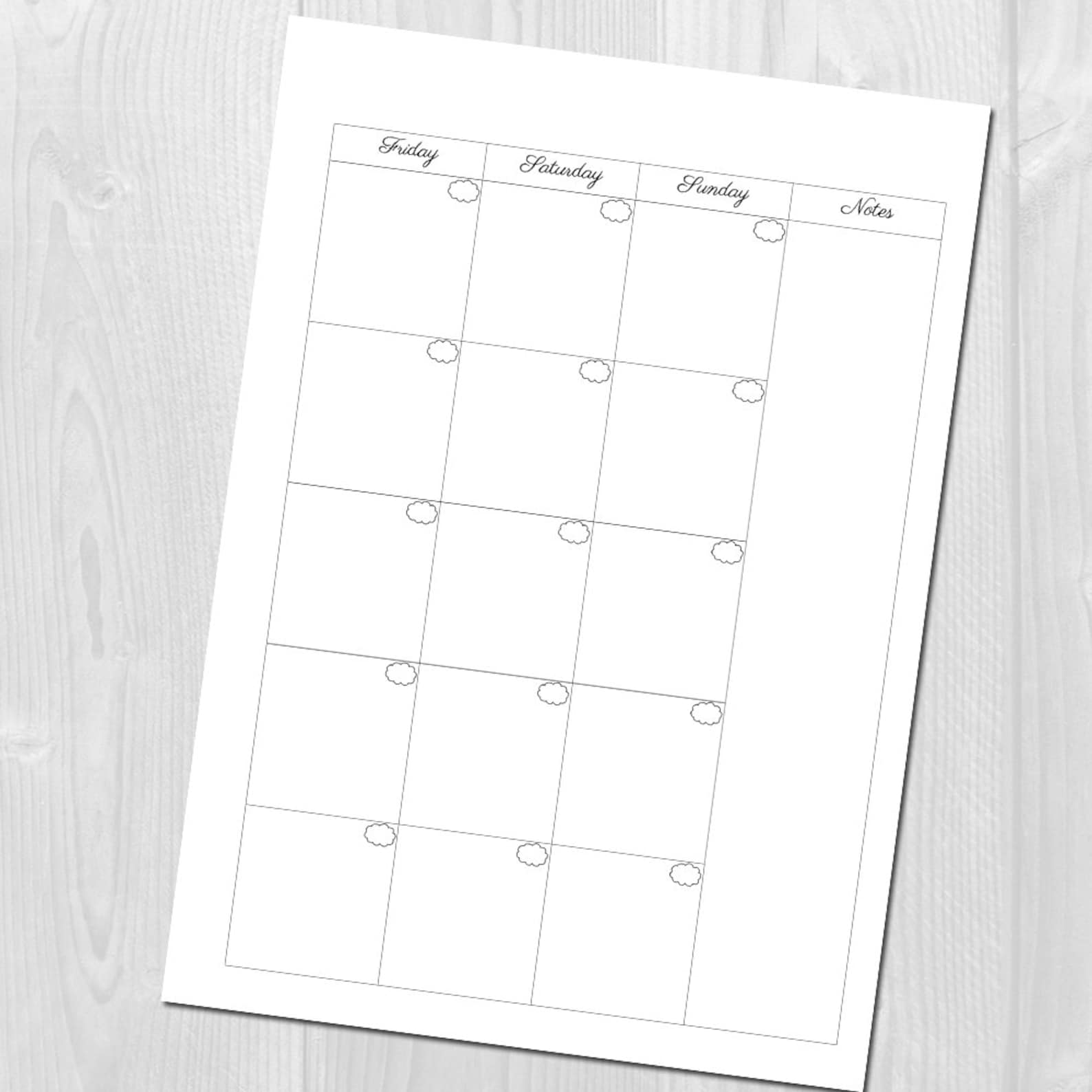 Monthly Planner Printable Insert A5 Size Undated - Month on 2 Pages - Etsy