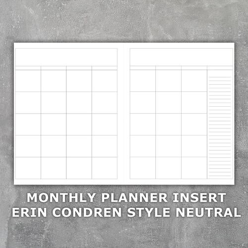 Weekly Planner Printable Erin Condren Style Neutral Undated - Etsy