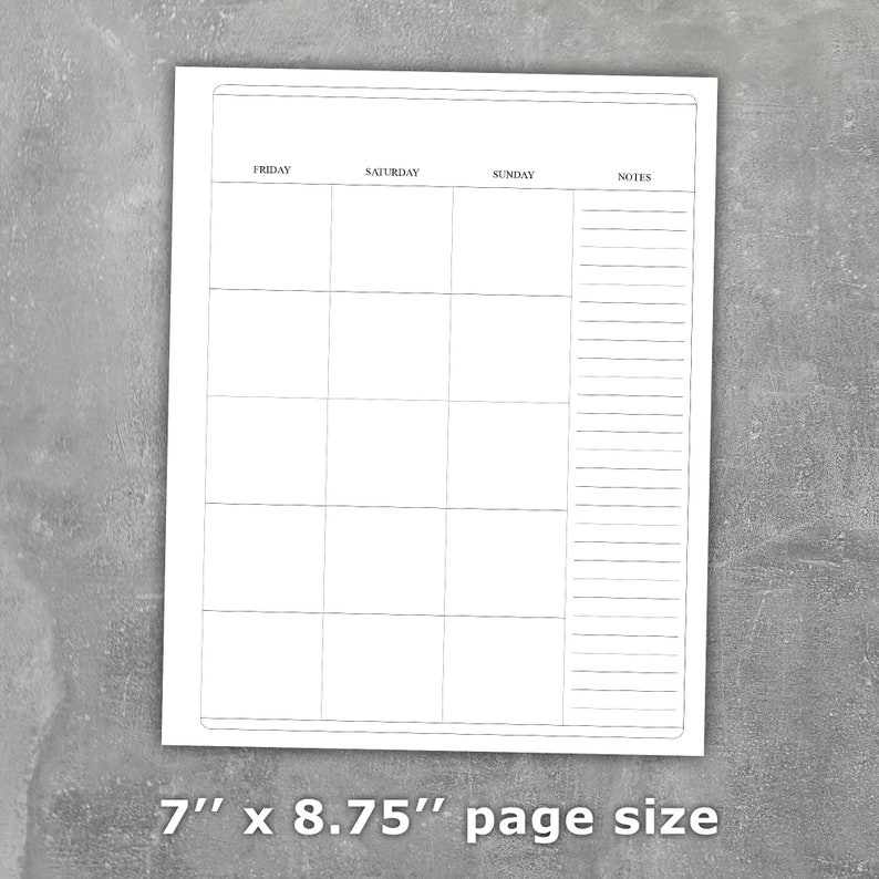 Monthly Planner Printable Insert Erin Condren Style Neutral Undated ...