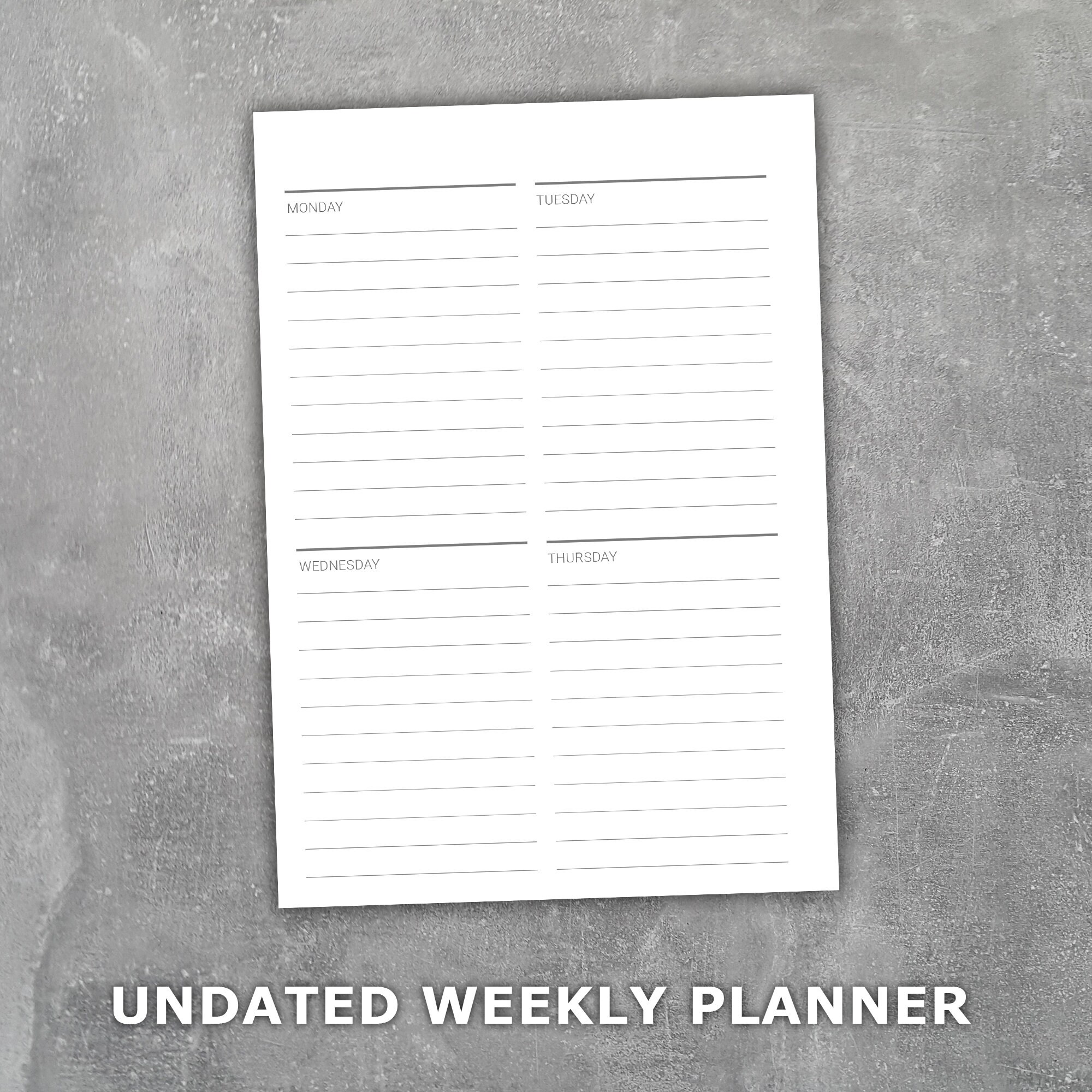 A5 Compact Vertical Weekly Planner Printable Insert Erin Condren Style ...