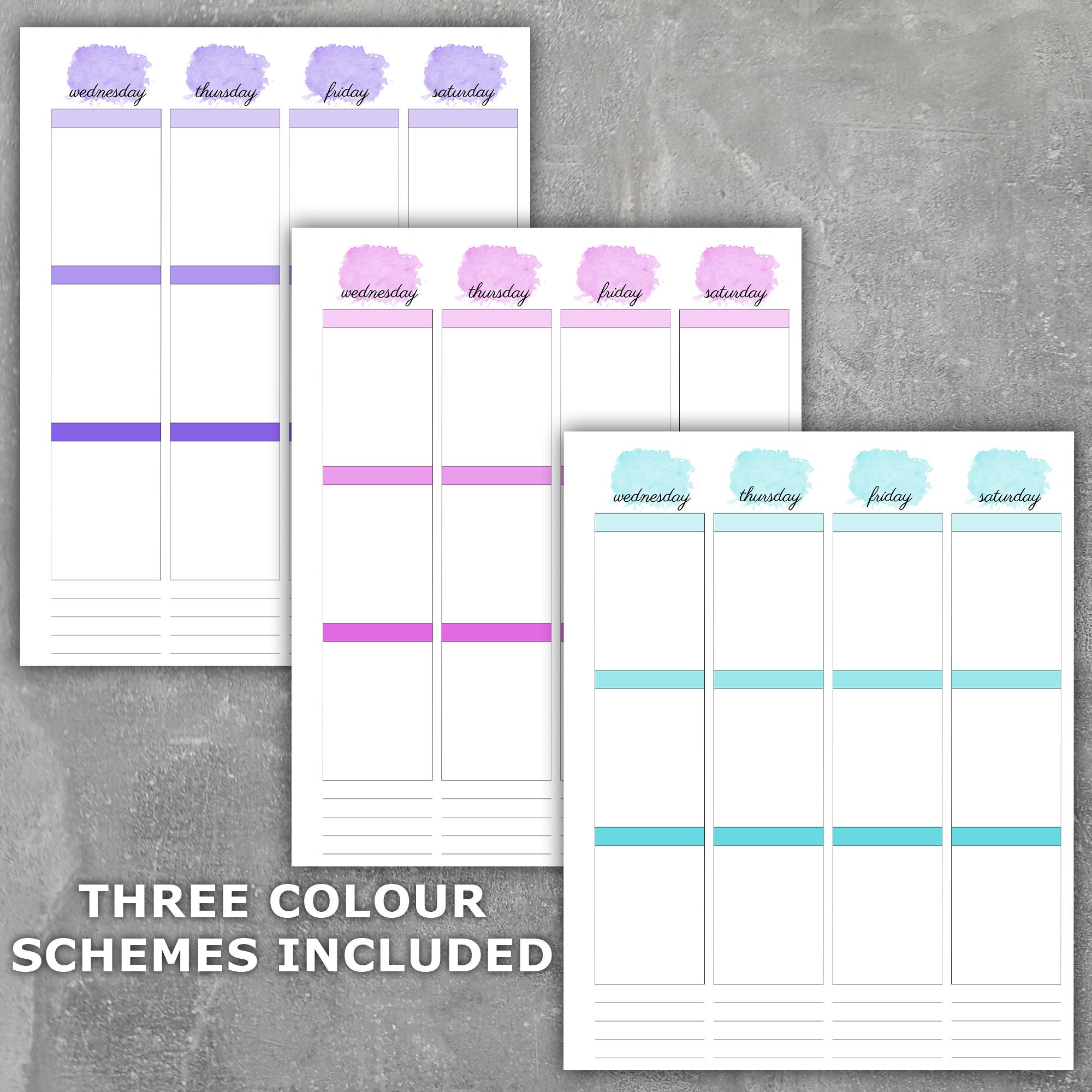 Weekly Planner Printable Erin Condren Style Undated Sunday Start- Week ...