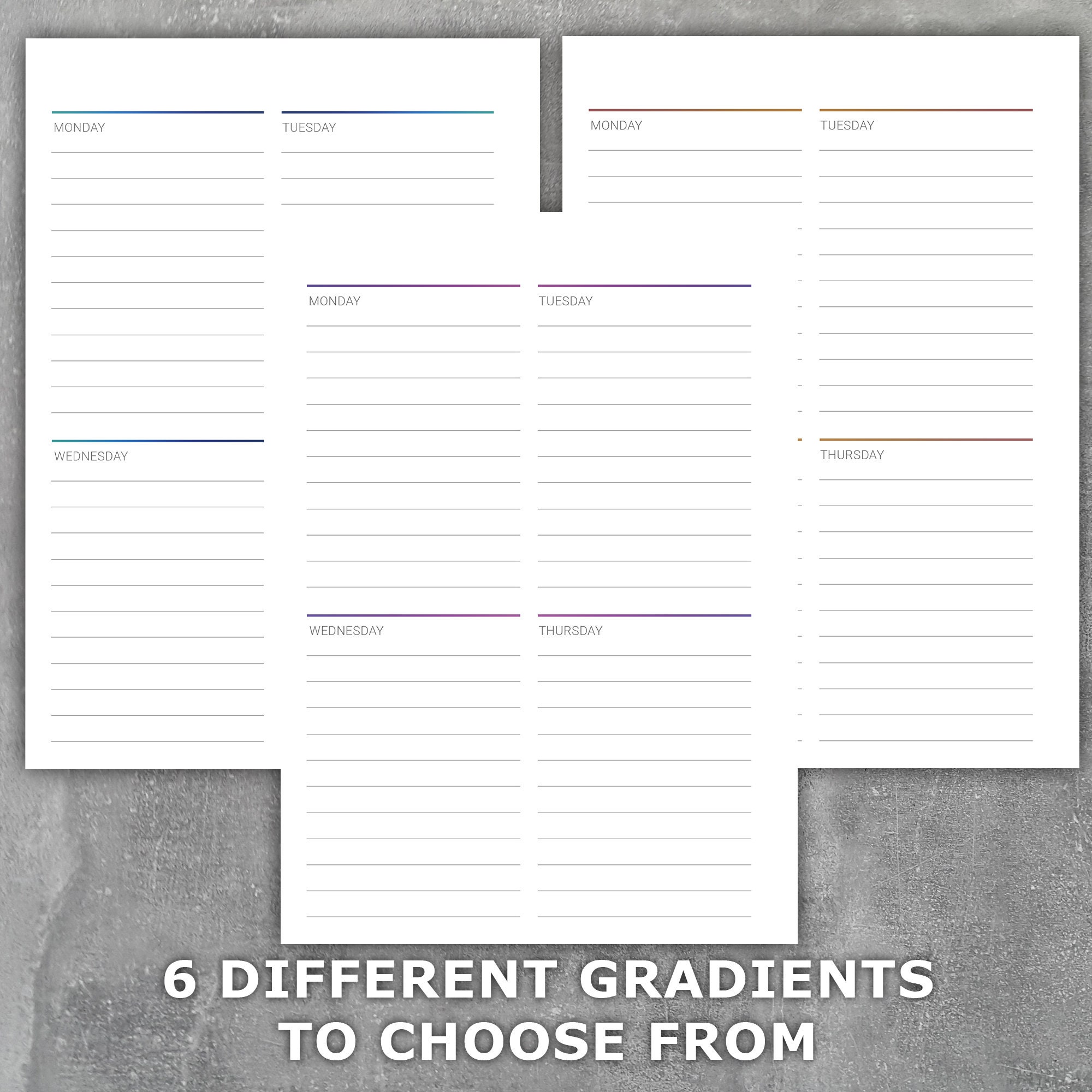A5 Colorblends Compact Vertical Weekly Planner Printable Insert Erin ...