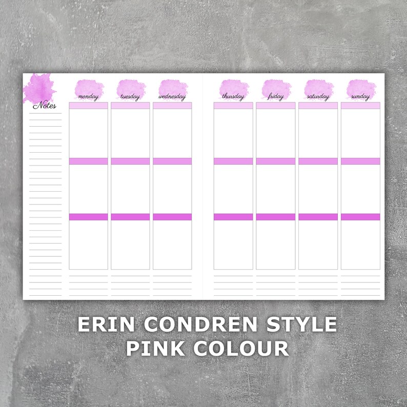 weekly planner printable erin condren style undated week