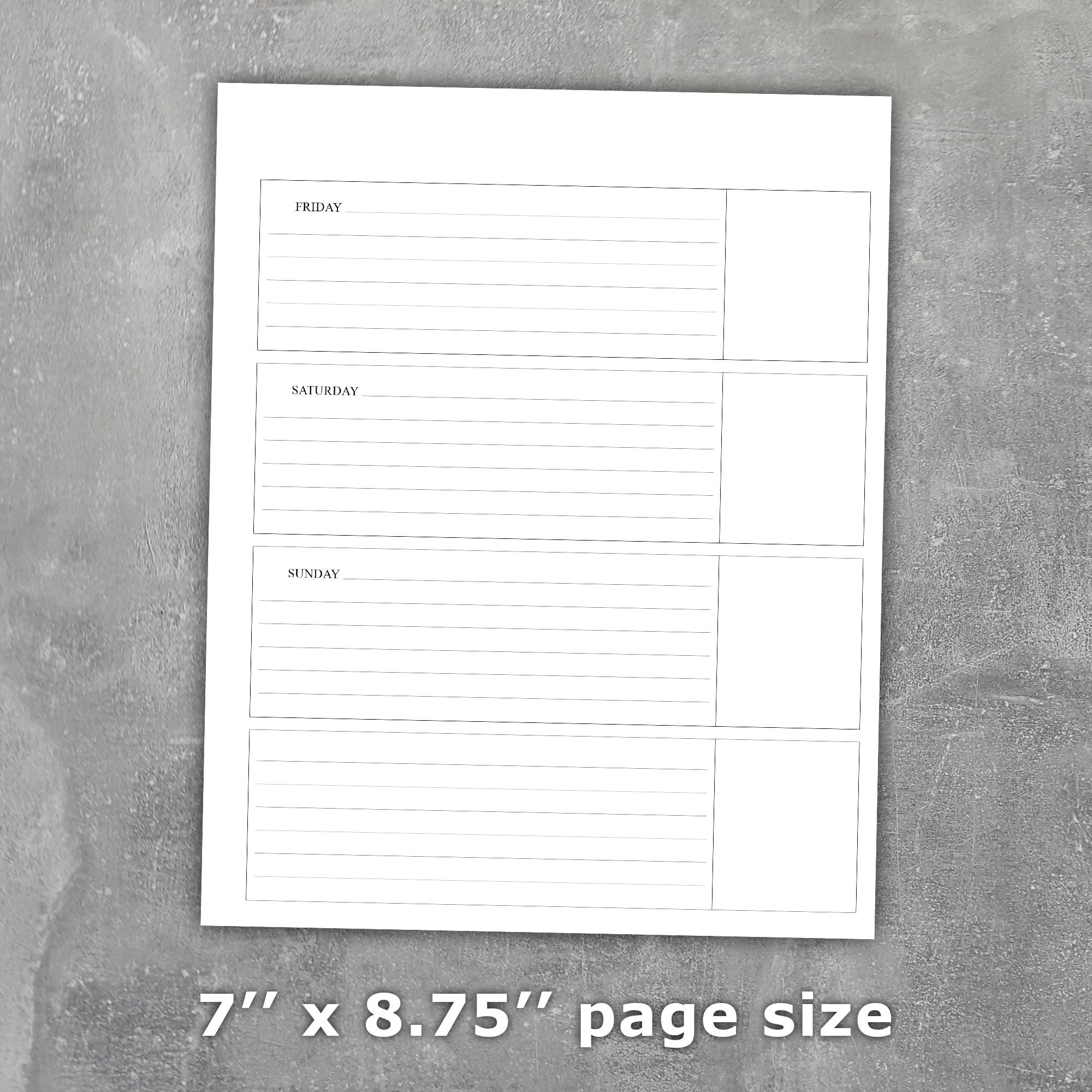 Weekly Planner Printable Erin Condren Horizontal Style Neutral Undated ...